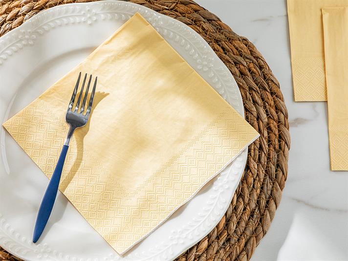 Set 20 șervețele, Colette, hârtie, 33x33 cm, galben..