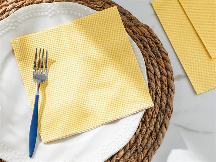 Set 20 șervețele, Colette, hârtie, 33x33 cm, galben..
