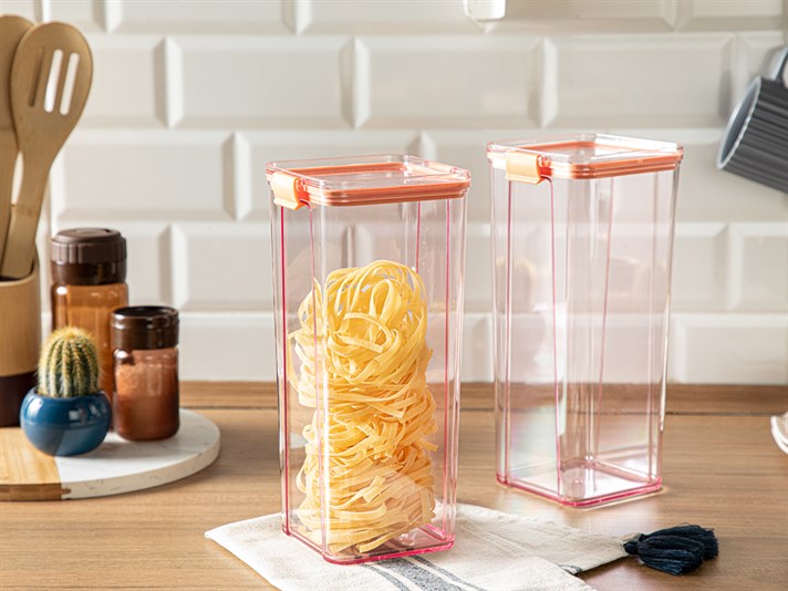 Colorato Acrylic 2 Set Food Container 1800 ml Orange,