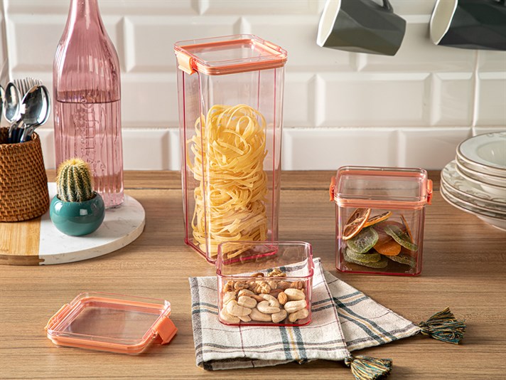 Colorato Acrylic 2 Set Food Container 700 ml Orange,