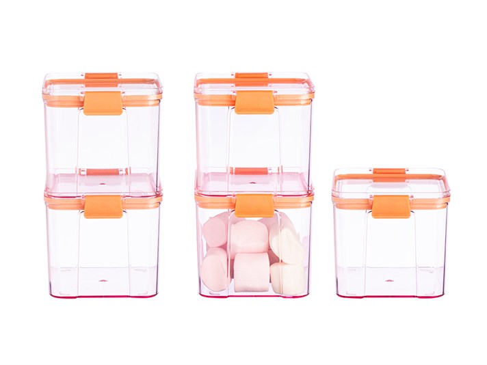 Colorato Acrylic 2 Set Food Container 700 ml Orange,