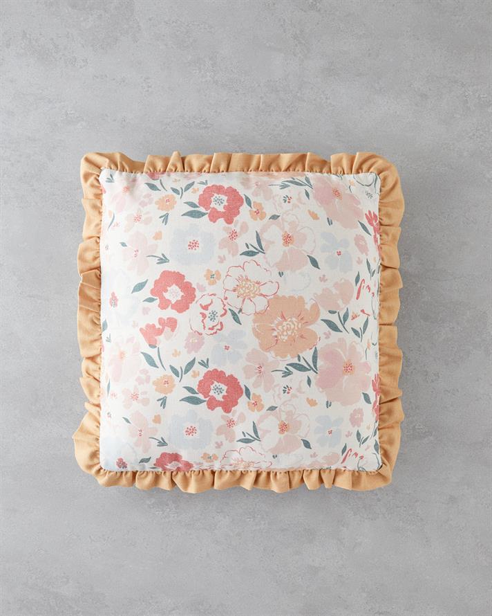 Colorful Flowers Husă Pernuță 45x45 cm Muștar