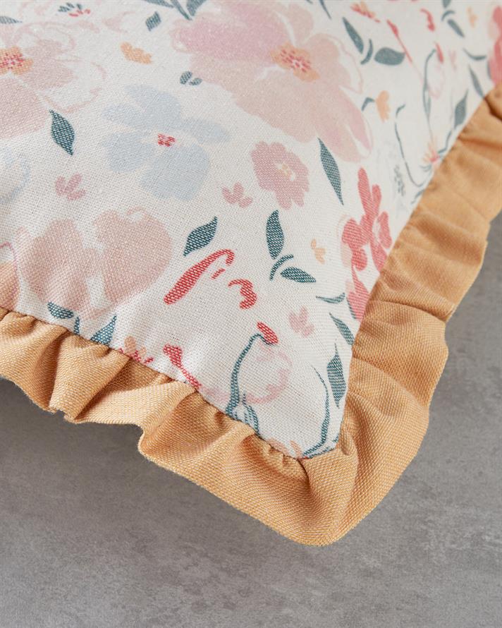 Colorful Flowers Husă Pernuță 45x45 cm Muștar