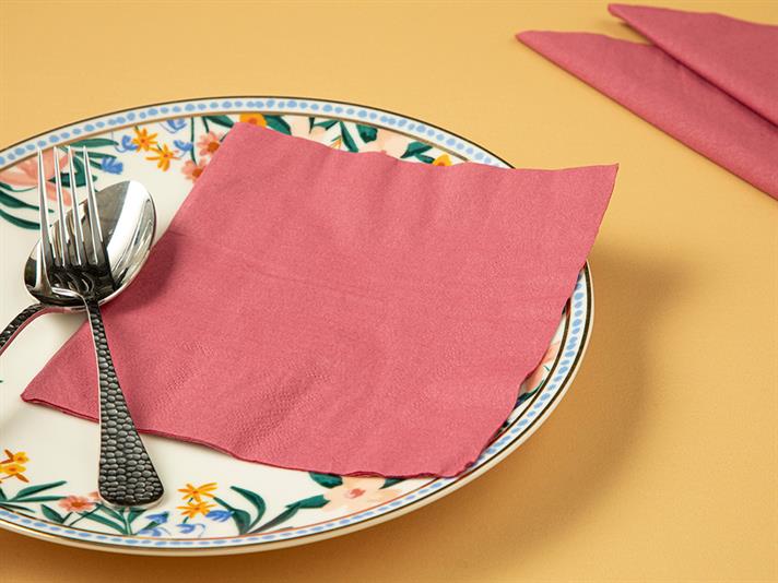 Set 20 șervețele, Colorist, hârtie, 33x33 cm, bordo