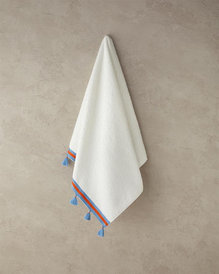 Colory Tuft Cu Bumbac Cu Ciucuri Prosop De Față 50x80 cm Ecru