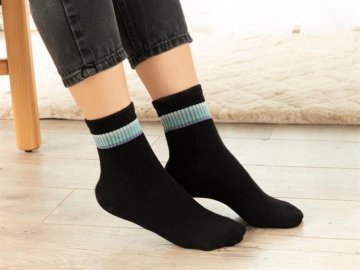 Colourful Joy Cotton Women Long-Calf Socks 36-40 Black