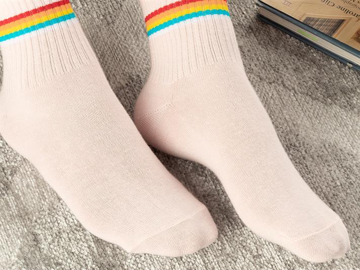 Colourful Joy Cotton Women Single Long Length Sock Standart Pink