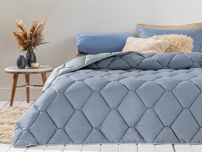 colorat Cu Bumbac Double Pilotă 195x215 cm Verde Ca Apa - Indigo