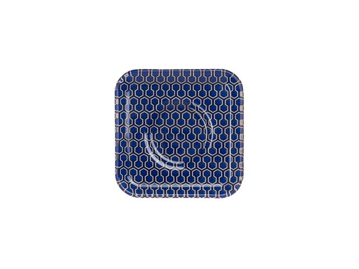 comb Glass 6 pcs Tea Plate 12 cm Navy Blue