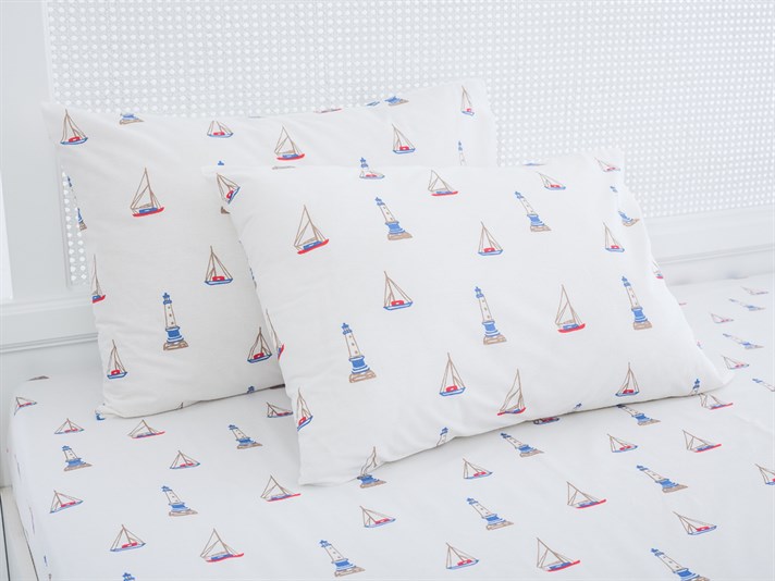 Combinați navigabil Cu Bumbac Cu 2 Piese Față De Pernă 50x70 cm Albastru