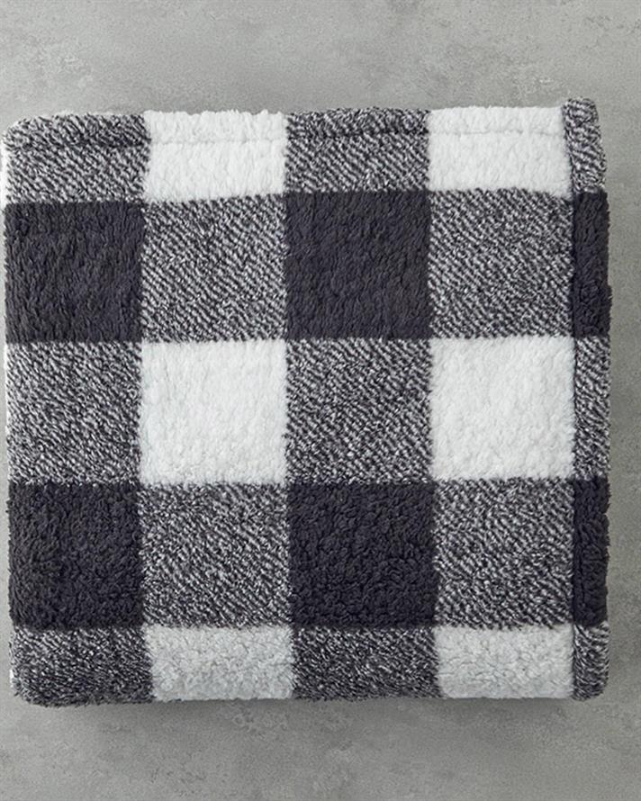 Comfort Plaid Sherpa İmprimat Pătură 120x170 cm Antracit