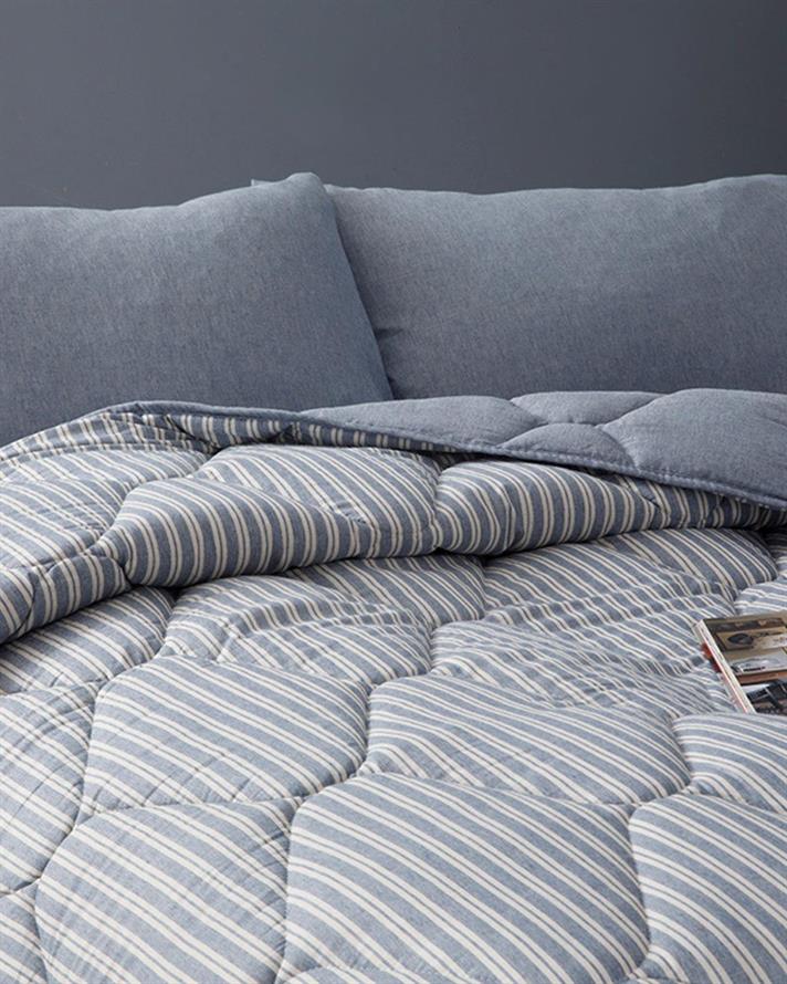 Comfy Stripe Fire Vopsite King Size Set Dormit 240x220 cm Albastru