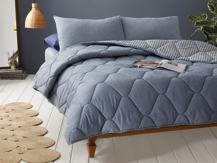 Comfy Stripe  Ață vopsită Double Person 200x220 cm Albastru.