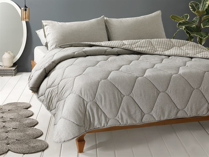 Comfy Stripe  Ață vopsită Double Person 200x220 cm Gri.