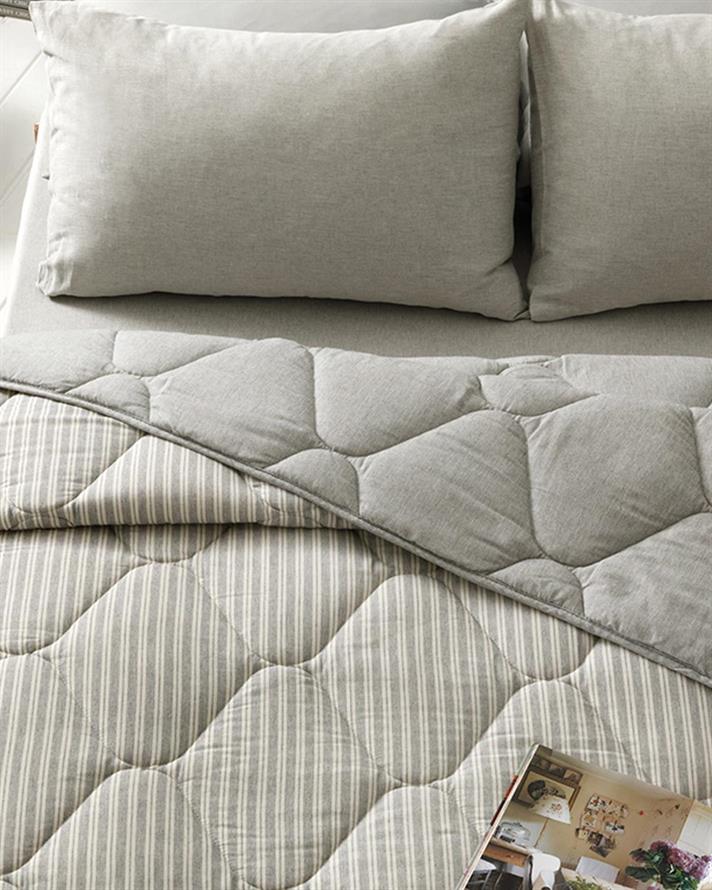 Comfy Stripe Fire Vopsite Single Set Dormit 160x220 cm Gri