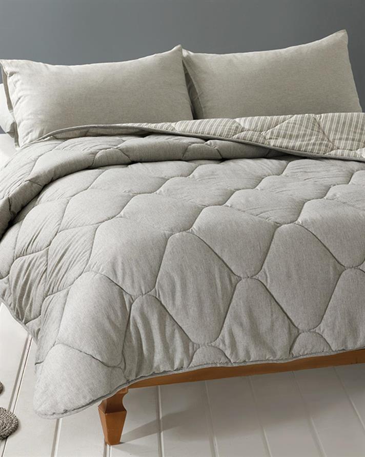 Comfy Stripe Fire Vopsite Single Set Dormit 160x220 cm Gri