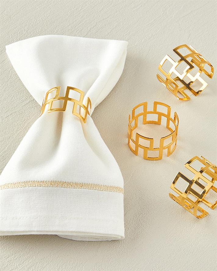 Concha Metal Set 4 Inel De Șervețel 5 cm Roz pal