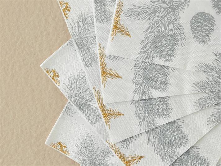 Cones Hârtie Cu 20 Piese Șervețele De Hârtie 33x33 cm Alb