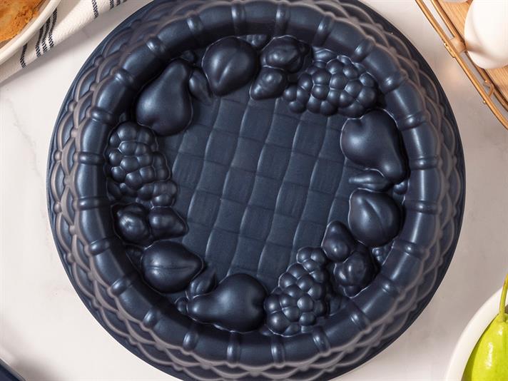 Confetti Cast Granite Meyveli Tart Mould 25x6 cm Dark Blue