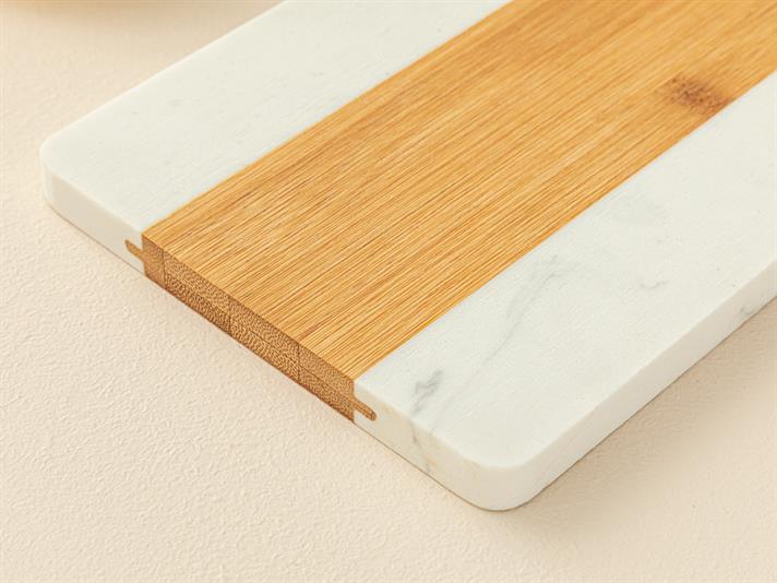 Cozy Bamboo Marbled Cutting Board 30x15 cm
