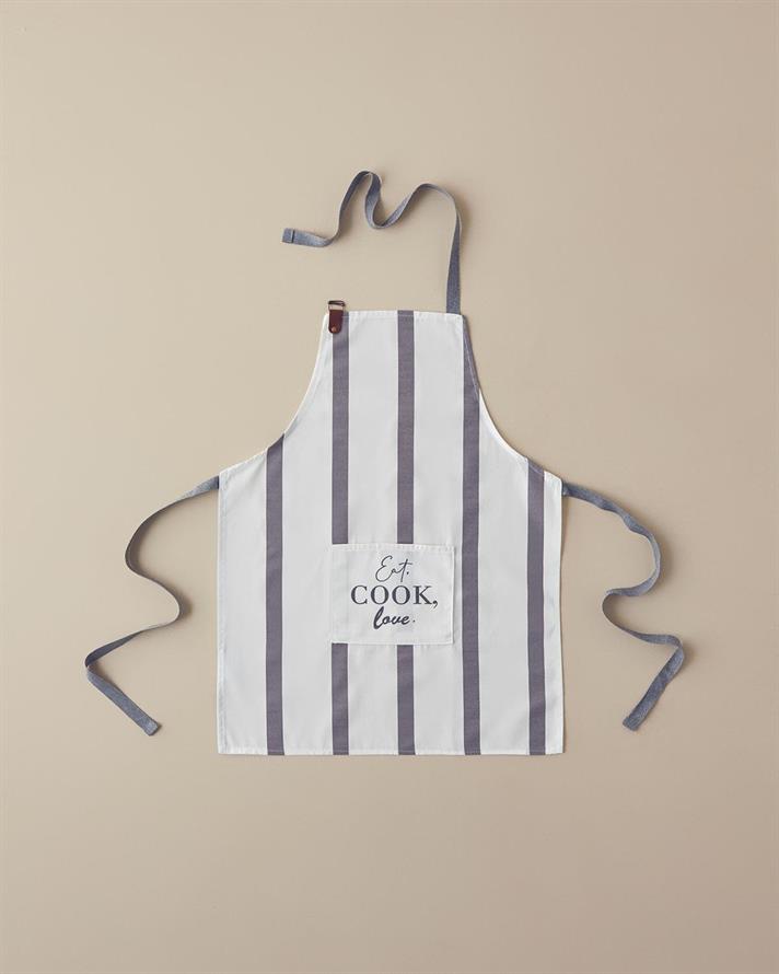 Sort de bucatarie, Cookery, bumbac-poliester, 70x55 Cm, alb-gri