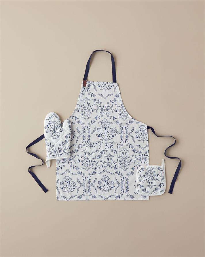 Bumbac Poliester Față De Masă 65x75 cm Alb - Albastru