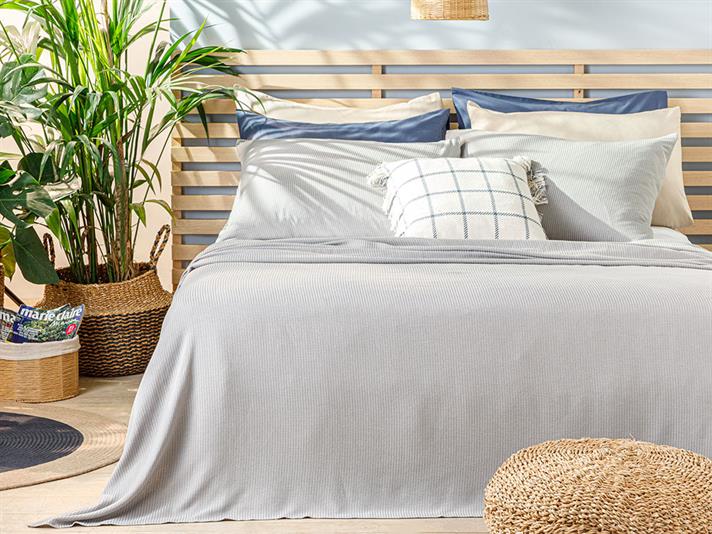 Cool Stripe Soft Touch Single Set Pătură De Vară 150x220 cm Gri