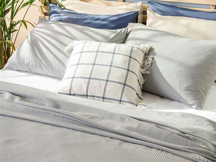 Cool Stripe Soft Touch Single Set Pătură De Vară 150x220 cm Gri