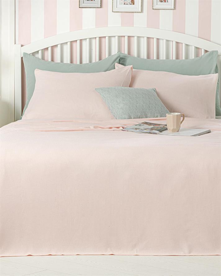 Cool Stripe Soft Touch Single Set Pătură De Vară 150x220 cm Roz
