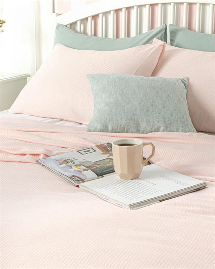 Cool Stripe Soft Touch Single Set Pătură De Vară 150x220 cm Roz