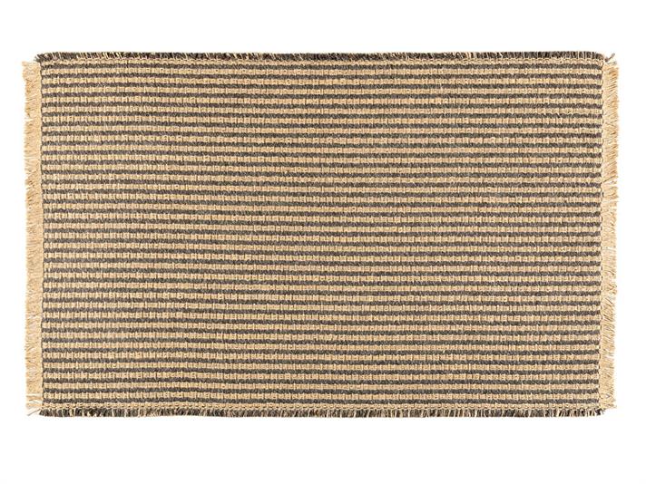 Covor decorativ, Coppa, 80x150 cm, poliester-iută, natural-negru