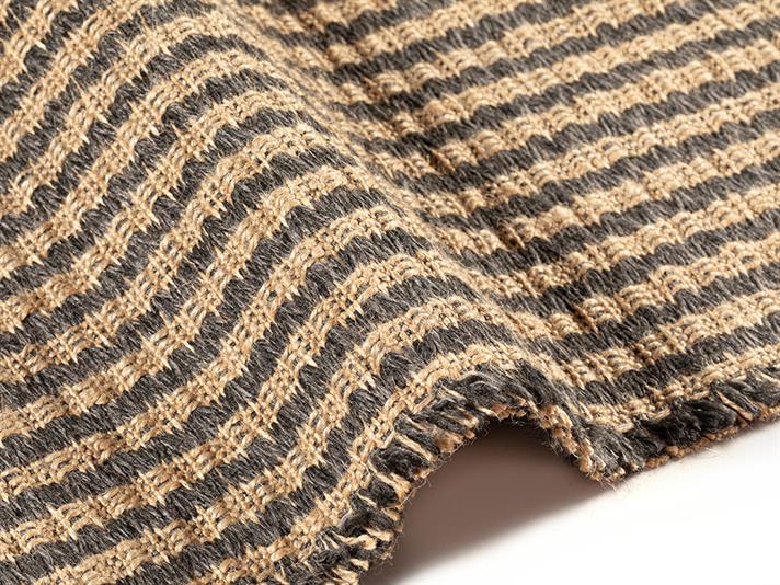 Covor decorativ, Coppa, 80x150 cm, poliester-iută, natural-negru