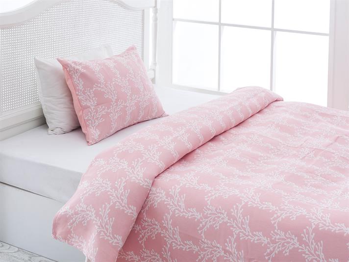 Coral  Bumbac/viscoză Single Set Cuvertură De Pat 160*240 Cm Coral