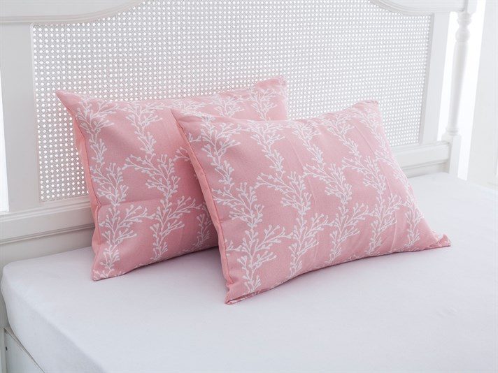 Coral  Bumbac/viscoză Persoană dublă  SET CUVERTURĂ DE PAT 240x260 cm Coral