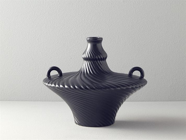 Vaza, Crown, ceramica, 28x28x24 cm, antracit