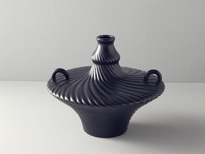 Vaza, Crown, ceramica, 28x28x24 cm, antracit