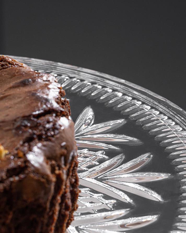 Cosmic Platou Pentru Tort, Sticlă, 30 Cm, Verde-Albastru