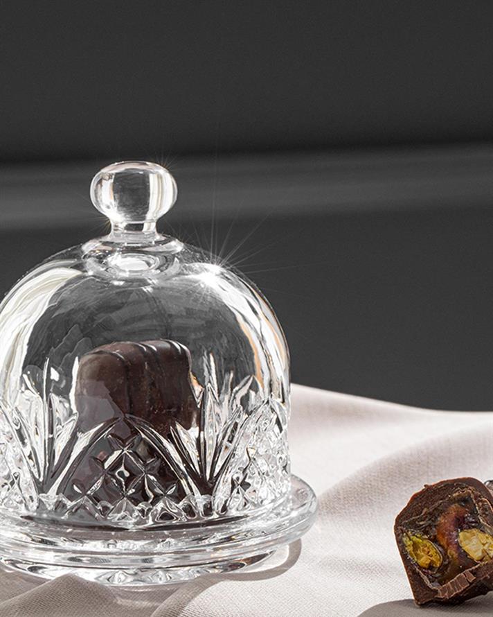 Cosmic Glass Turkish Delight Holder 9 cm Transparent