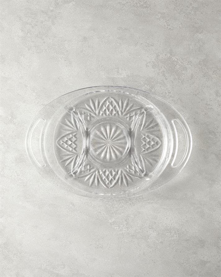 Cosmic Sticlă Cu 5 Compartimente Suport Servire 40x27 cm Transparent