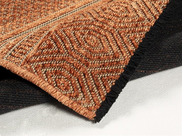 Covor țesut, Costa, 120x180 cm, bumbac-poliester-iută, cărămiziu