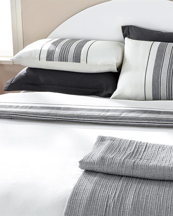 Cosy Lines Cu Fire De Chenille Vopsite Single Set Lenjerie De Pat 160x220 cm Gri-Antracit