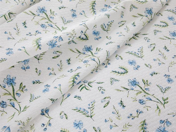 Country Flowers  Cu imprimeu  King Size  SET CUVERTURĂ 220x240 cm Albastru.