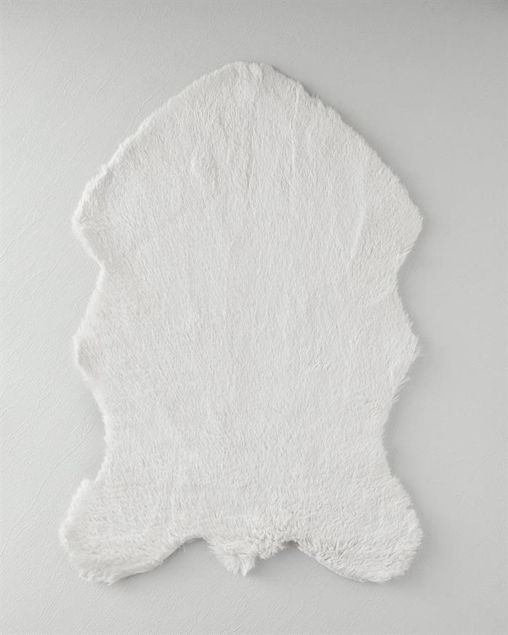 Covor blană artificială, Nebula, 90x60 cm, acril, alb