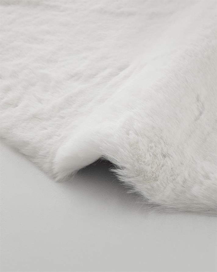 Covor blană artificială, Nebula, 90x60 cm, acril, alb
