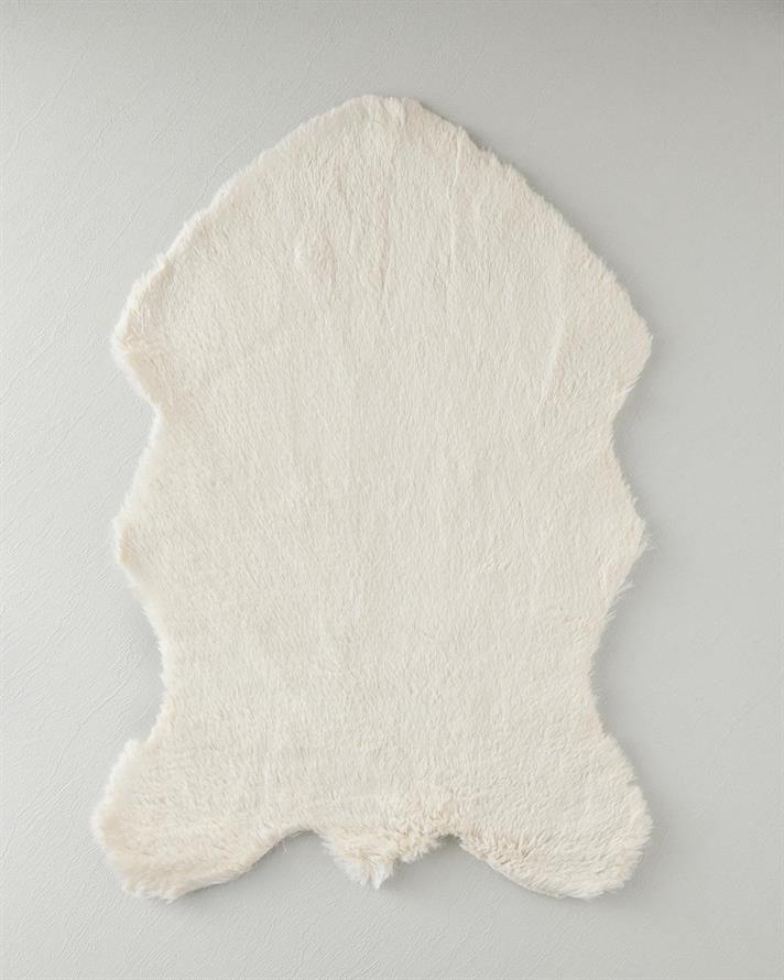 Covor blană artificială, Nebula, 90x60 cm, acril, crem