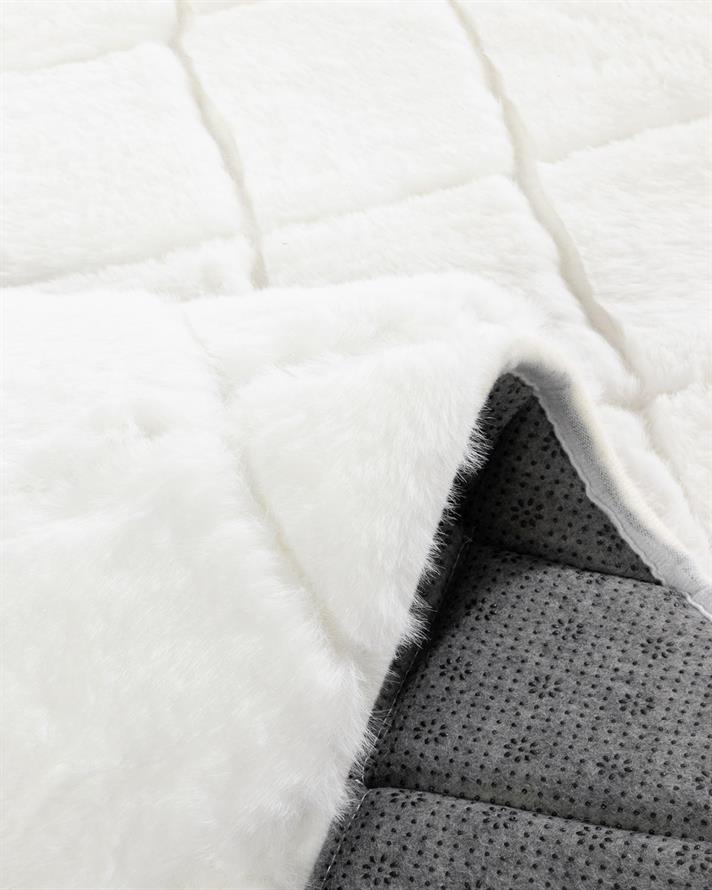 Covor blană artificială, Soft Touch, 60x90 cm, acril, gri deschis