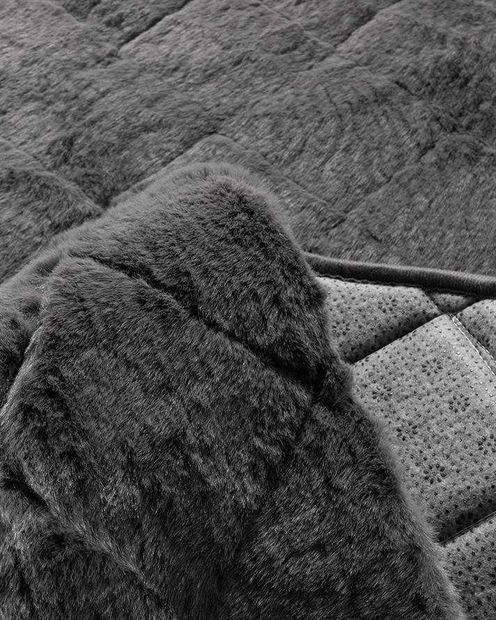 Covor blană artificială, Soft Touch, 60x90 cm, acril, gri antracit