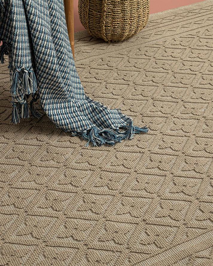 Covor buclat, Ronita, 50x80 cm, bumbac, bej