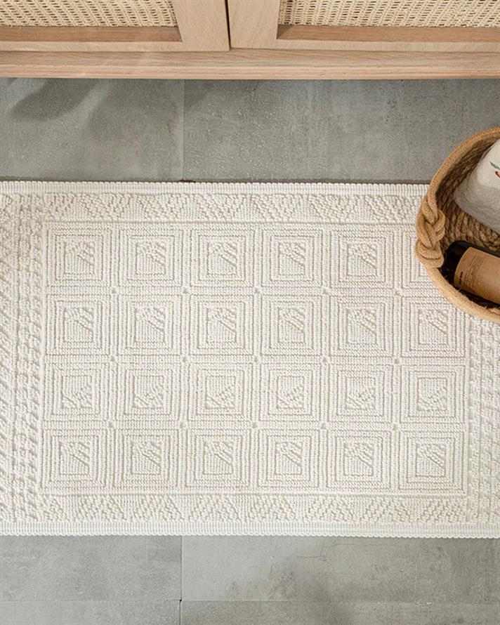 Shabby Cottony Rug 80x150 cm White