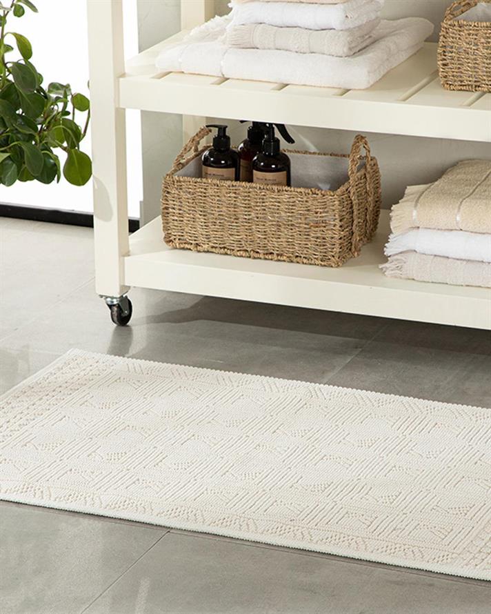 Shabby Cottony Rug 80x150 cm White